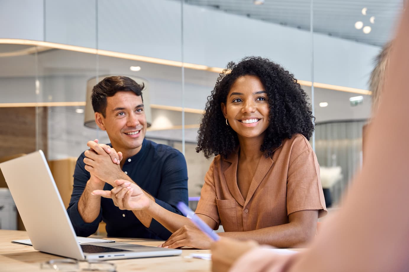 Diverse executive team working together